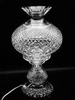 VINTAGE WATERFORD CRYSTAL "INISHMORE" 2 PC. HURRICANE LAMP 19" TALL IRELAND