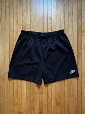 VTG 90 s Nike Basketball Shorts Unisex Black Athletic White Tag Swoosh USA Sz. L