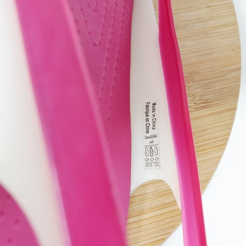 Crocs Isabella Huarache Sandalen Damen 9 rosa weiß blau Gummi Slipper Schuhe - Bild 10 von 13