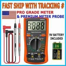 LCD Digital Multimeter AC DC Voltmeter Ammeter Ohmmeter Volt Tester Meter Leads