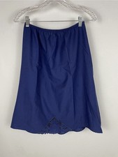 Vtg Formfit Rogers Navy Blue Half Slip Lace Scalloped Hem Womens M 14/16 USA