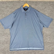 Fairway & Greene Mens XXL Blue Geometric  Short Sleeve Polo Shirt Golf USA
