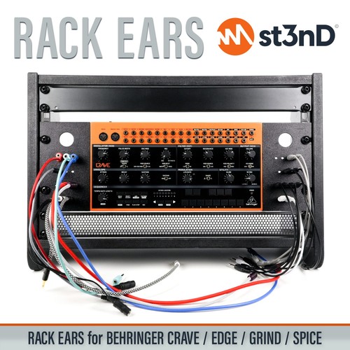 RACK EARS for BEHRINGER CRAVE / EDGE / GRIND / SPICE with PATCH CABLE HOLDER - Picture 8 of 15