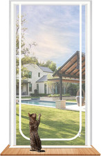 Cat Screen Door, Zipper Pet Mesh Curtain for Door Size: 32''X 80''