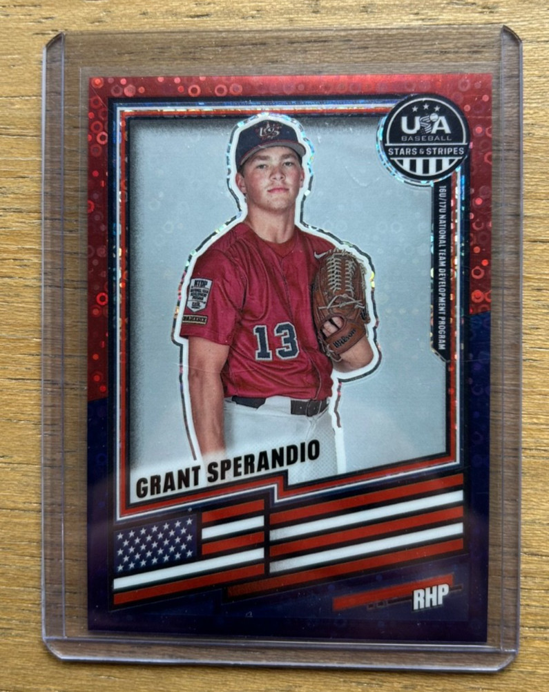 2026 Panini Prizm Stars Stripes Grant Sperandio Red Blue Disco /13