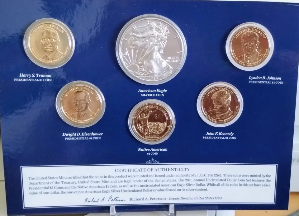 2015 UNITED STATES ANNUAL UNCIRCULATED DOLLAR COIN SET OPG COA - Image 3 of 4