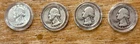 🔥 1940-64 Washington Quarter 90% Silver Circulated $1 Face Value 4 Quarters🔥