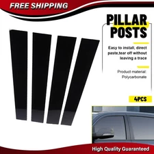 For 2019-2024 Dodge RAM 1500 Glossy Black Window Pillar Posts Sticker Trim 4PCS