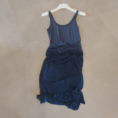 Kleid Jersey  uni Materialmix Knielang dunkelblau Splendid Gr. 34 / 36 NW
