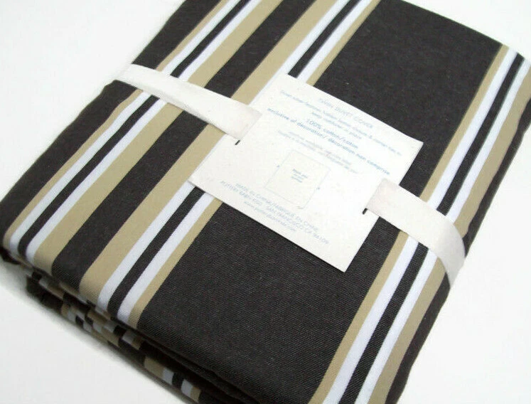 Funda nórdica Pottery Barn Kids algodón marrón oscuro rayas universitarias doble nueva Foto 4 de 4