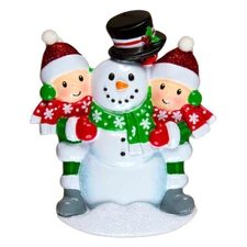 Building Snowman Family 2 3 4 5 6 Personalized  Christmas Ornament