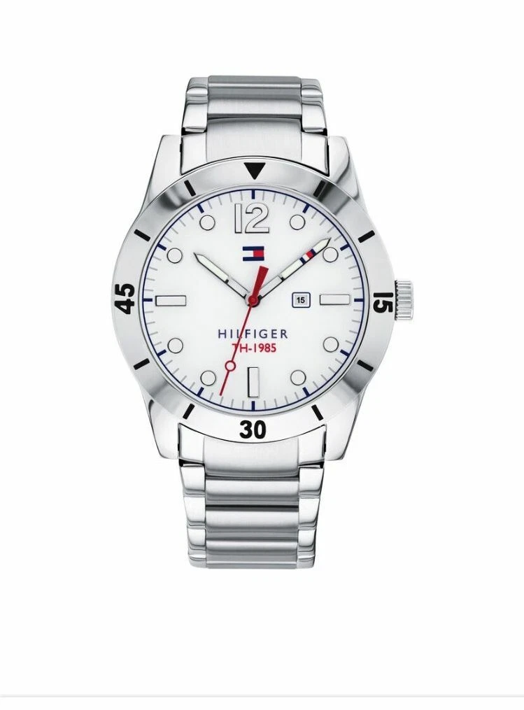 New Tommy Hilfiger Men Stainless Steel Bracelet Watch with White Dial M 1791441