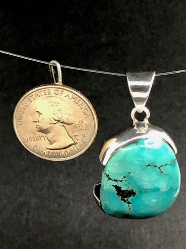 COLGANTE TURQUESA GENUINO PLATA DE LEY 925 ¡ENVÍO RÁPIDO GRATIS!!! - Imagen 2 de 12