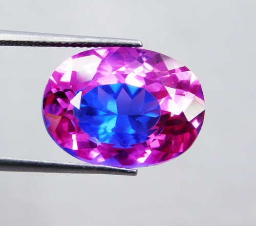 Stunning 18.20ct Bi-Color Pitambari Sapphire Oval Cut Certified Gemstone - Picture 6 of 7