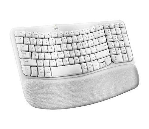 Logitech Wave Keys Wireless White Ergonomic Keyboard Comfortable Natural Typing - Picture 2 of 2