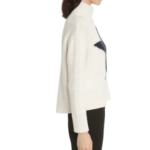 KATE SPADE Broome Street Mockneck Star Sweater Lambswool Cashmere Small - Picture 11 of 19