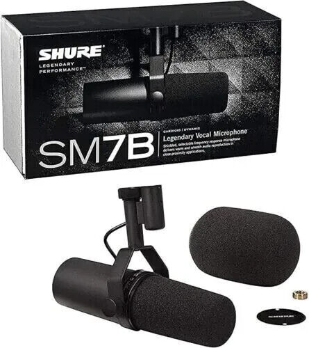 Shure SM7B Cardioid Dynamic Vocal Broadcast Microphone Sealed in box Black