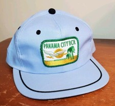 Vintage Panama City Beach Trucker Hat YoungAn Snapback Hat Sky Blue  Green NEW