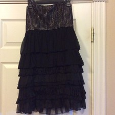 Alice and Olivia - Black Crystal Strapless Dress, Size  6
