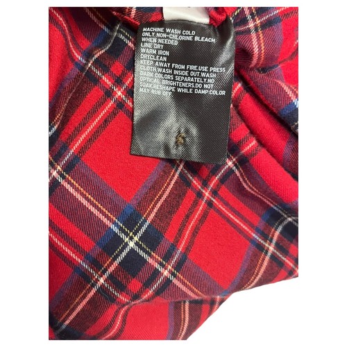 New Uniqlo Top Womens S Plaid Button Up Shirt Collar Long Sleeve Christmas Red - Picture 13 of 20