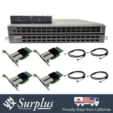 64 Port 40GbE QSFP+ Cisco Nexus LAN Enterprise 2x PSU B-F AF w/ 40GB NIC & Cable