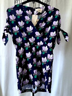 Mare Mare Women's Laj Cold-Shoulder Romper Navy Florsl Print Size Small T5-101
