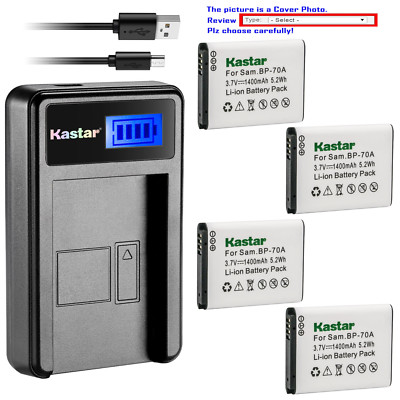 Kastar Battery USB LCD Charger for Samsung BP-70A & Samsung ST95 ST96 Camera