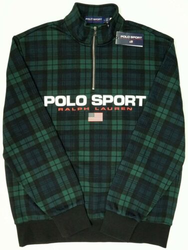 Polo Sport Ralph Lauren Long Sleeve 1/4 Zip Sweater Green Navy $168