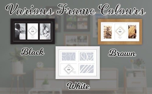 White Multi Picture Glass Frame 4 Photos Aperture 4" x 6" Photos Collage - Picture 5 of 15