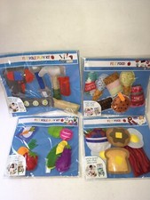 LOT OF 4 Kid s Felt Role Play Kits: Breakfast, Garden, Ice Cream Tool Set.