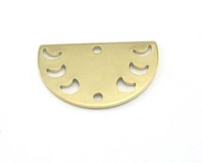 5 pcs Semi Circle Half Moon raw brass 22x14mm 2 hole charms findings 4112-130