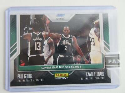 2020-21 Panini Instant NBA Paul George Kawhi Leonard Green Parallel Prizm SP 2/5