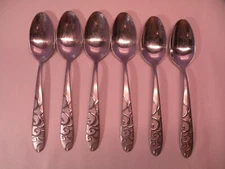 Set of 6 Oneida Silver Bohemian Place Oval Soup Spoon 7 1/8 GA4