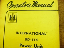 IH INTERNATIONAL UD-554 ENGINE OPERATORS MANUAL