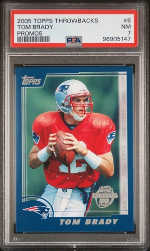 2005 Topps Throwbacks Promos #6 Tom Brady PSA 7
