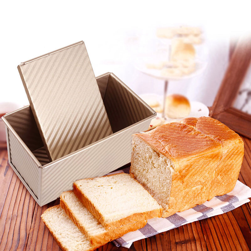 Large Nonstick Rectangle Toast Bread Loaf Tin with Lid Carbon Steel
