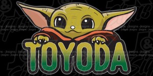 Toyota Tacoma Vinyl Decal Sticker - Baby Yoda Grogu Design, Glossy Finish