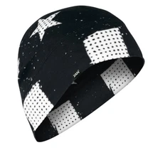 Zan® Helmet Liner/Beanie SportFlex® Series Black & White Flag