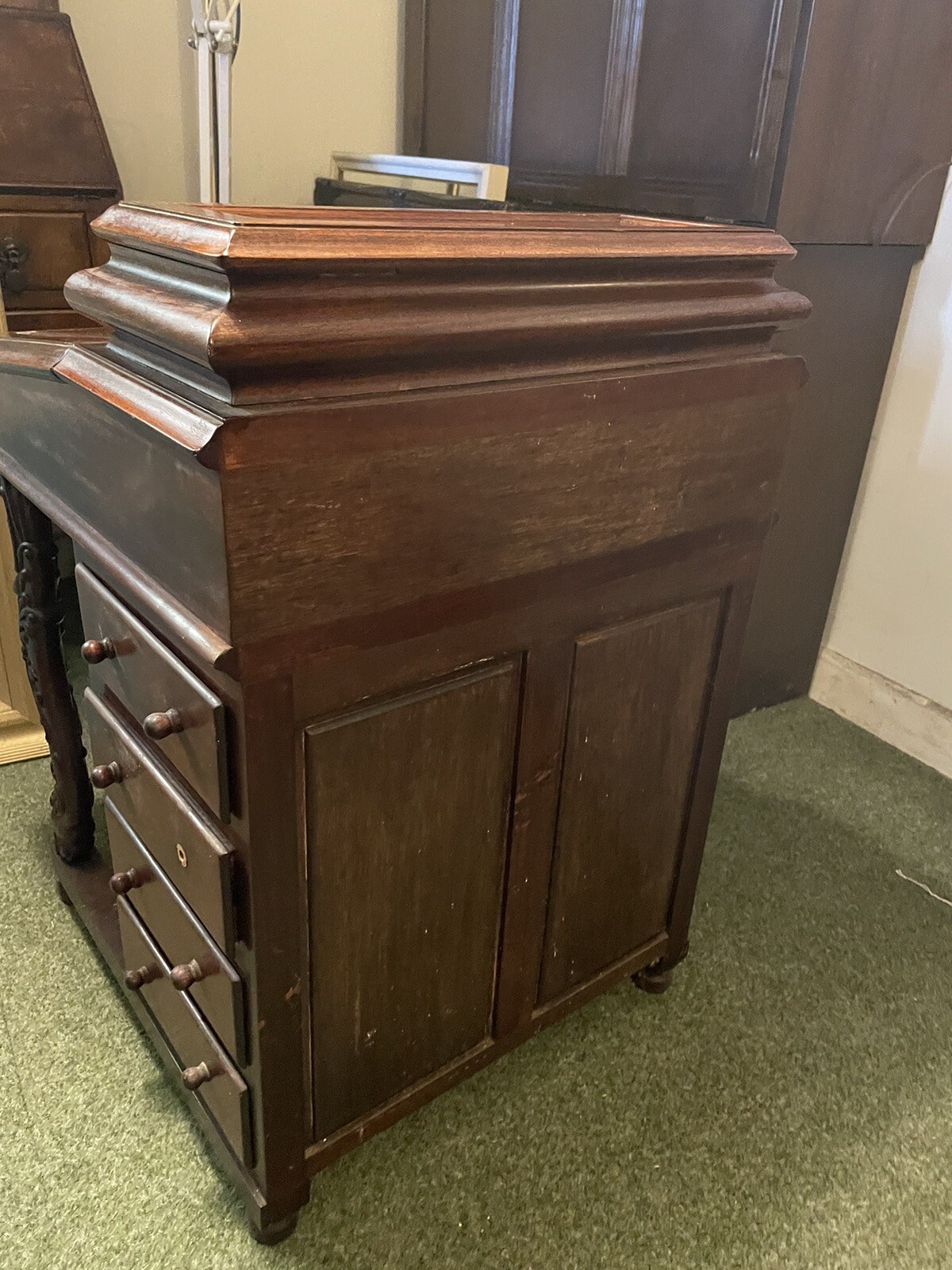 vintage mahogany Davenport desk eBay