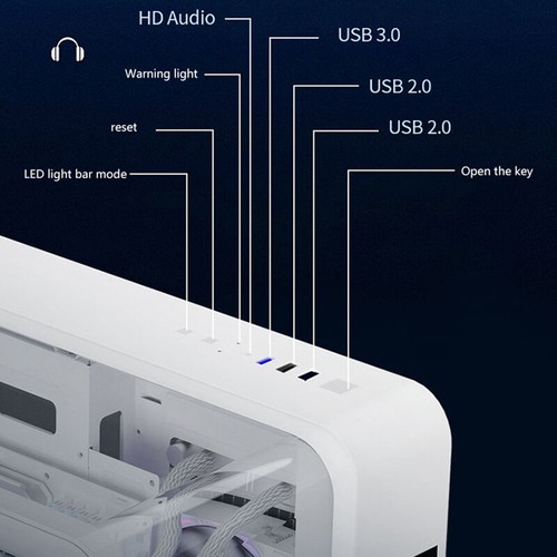 Transparent PC Case With CPU/GPU Temperature LED Display Desktop Computer To _xa - Afbeelding 11 van 14