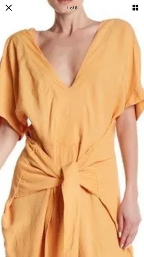Linen Jumpsuit L look Short Sleeve Tie 