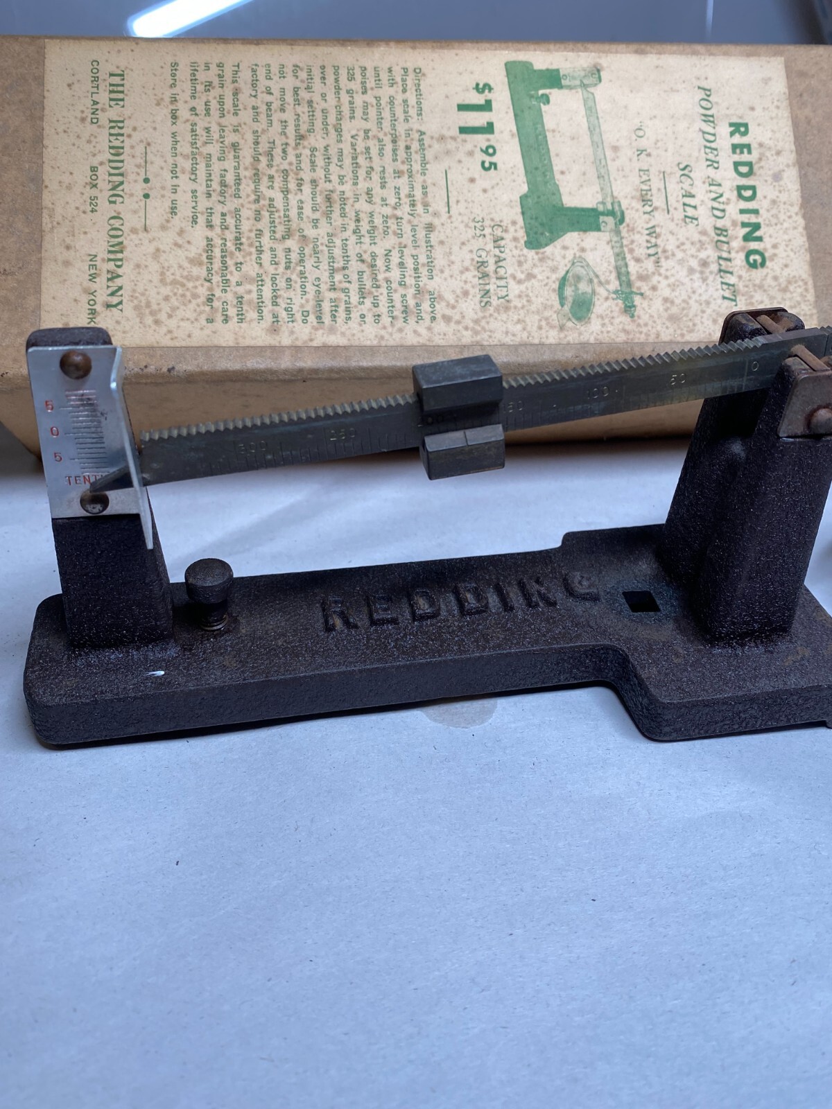 VINTAGE REDDING POWDER & BULLET SCALE WITH ORIG. BOX 325 CAPACITY | eBay