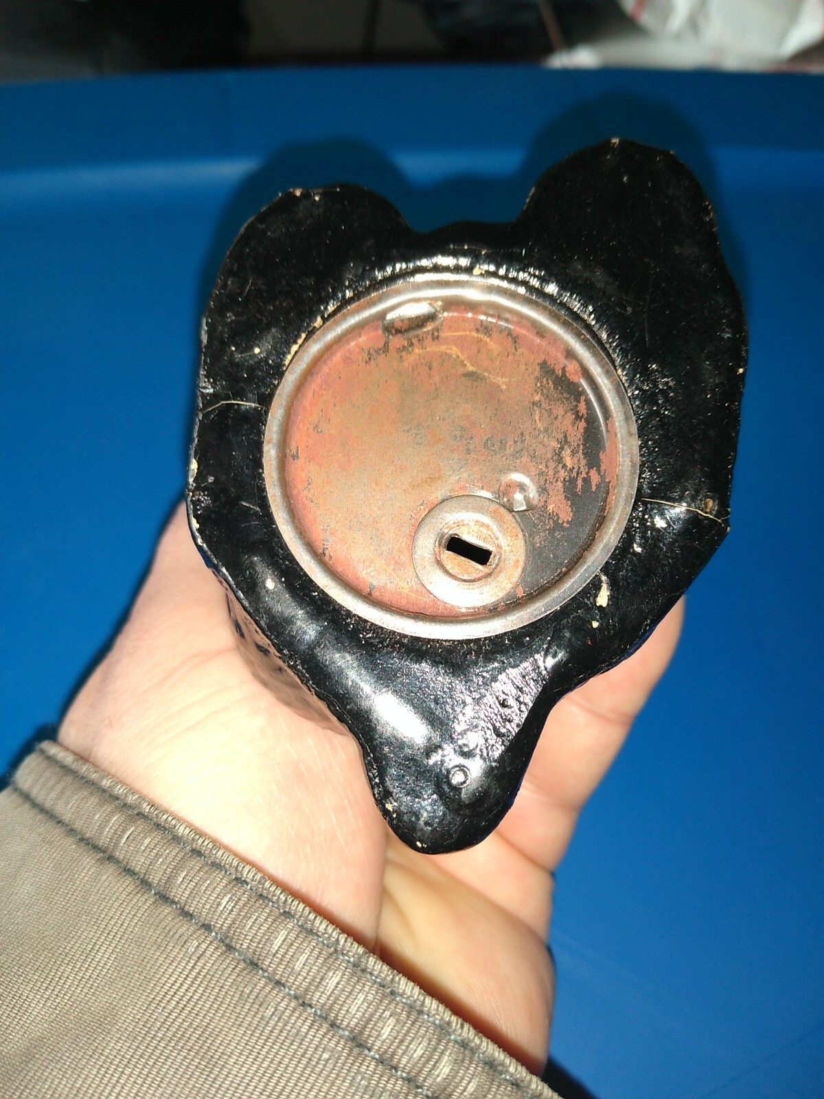 German Putz Black Scottie Dog Paper Mache bank with key eBay