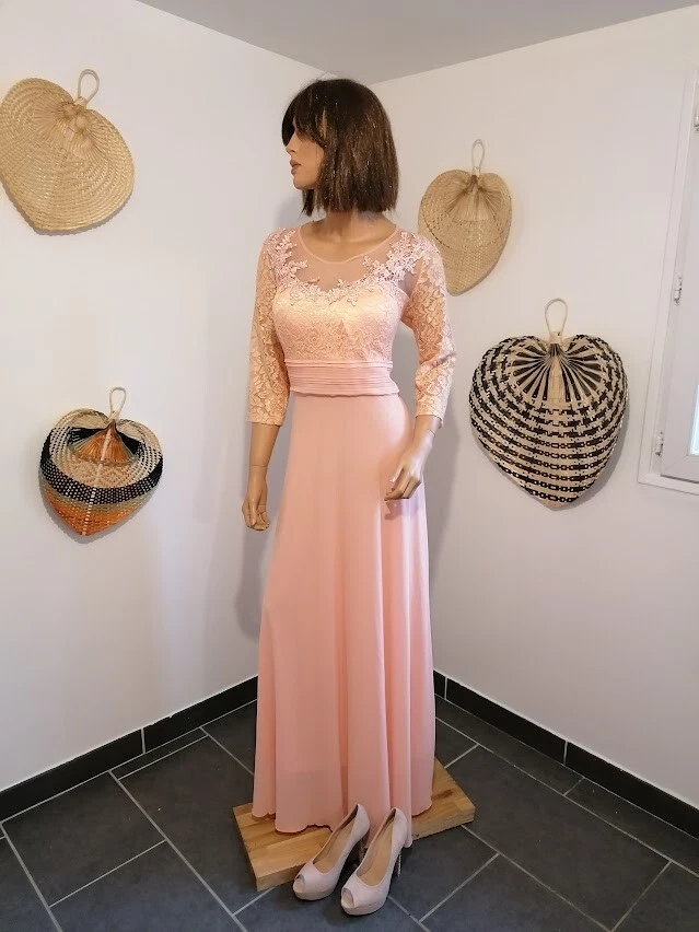 Robe saumon online longue