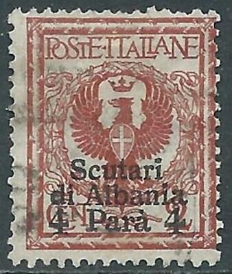 1915 LEVANTE SHODARI D'ALBANIA USED 4 PI SU 2 CENT - RB37-9