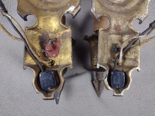 2 LÁMPARA DE VELA APLIQUES DE PARED MARTILLADOS ESTILO GÓTICO TUDOR HIERRO FUNDIDO (PARA REFORMAR) - Imagen 19 de 20