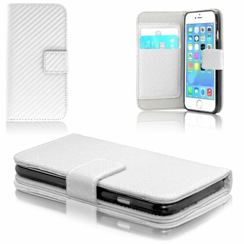 Samsung Galaxy Models Carbon Fiber Flip Wallet Book Stand Cover Luxury Case - Picture 4 of 12