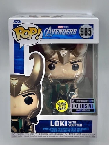 Funko POP!: The Avengers - Loki with The Scepter # 985 GITD Ent. Earth Exc - New