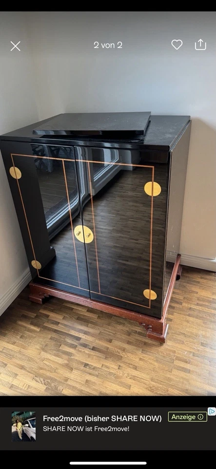 Kommode Sideboard mit Kühlschrank und 360 Grad drehb.Teller für einen Fernseher 
