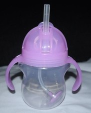 Munchkin Click Lock Weighted Straw Trainer Cup - 7oz Purple Open package New